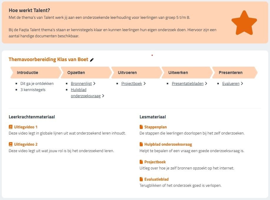 hoe werkt een talent thema zelf onderzoeken